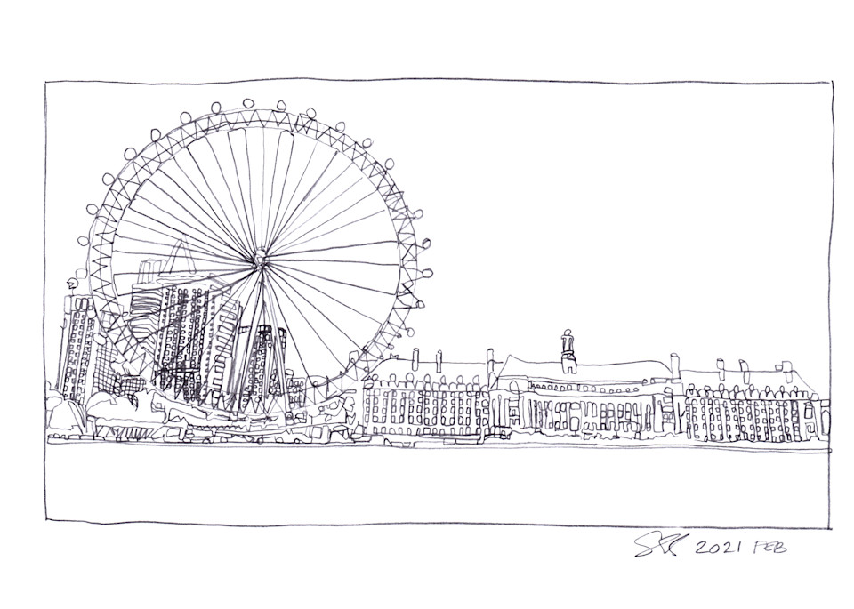 Uk City Scapes   London Eye 001 Art | SANDRO MADSEN
