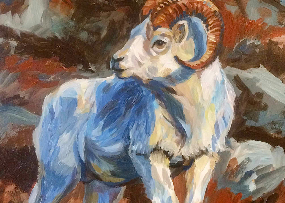 Strength   Alaska Dall Sheep Art | Amanda Faith Alaska Paintings / Estuary Arts, LLC