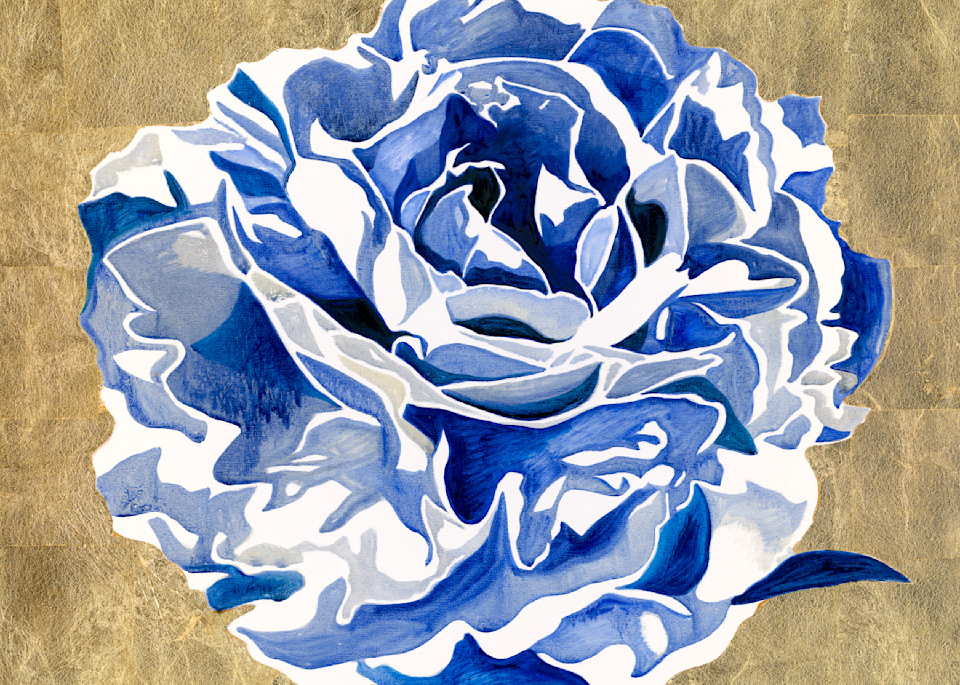 Floral Blue Peony Art | perrymilou