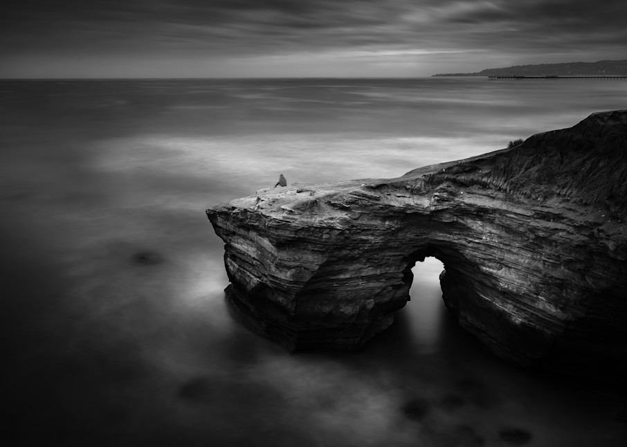 Modern Fine Art Photography.  Long Exposure.  Moody scene at Sunset Cliffs in San Diego