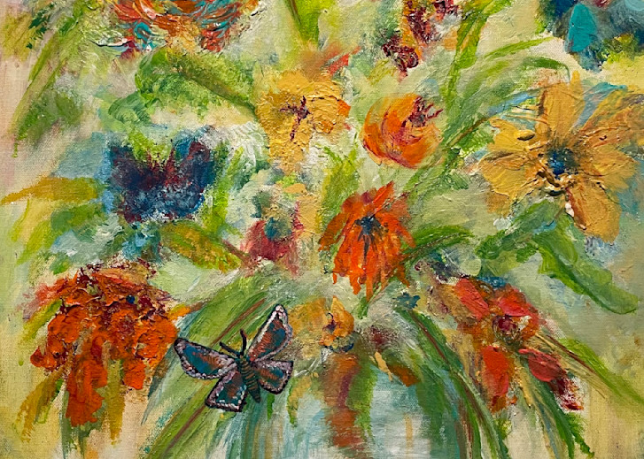 Print Butterfly And Flowers Art | Art By Lacroix LLC