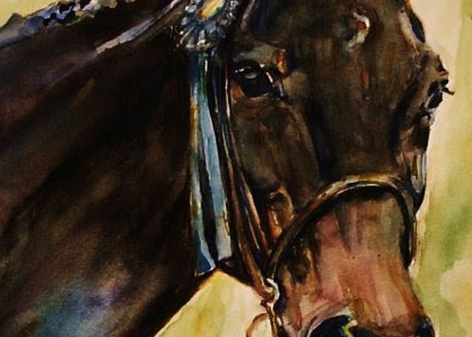Thoroughbred Water Color Portrait