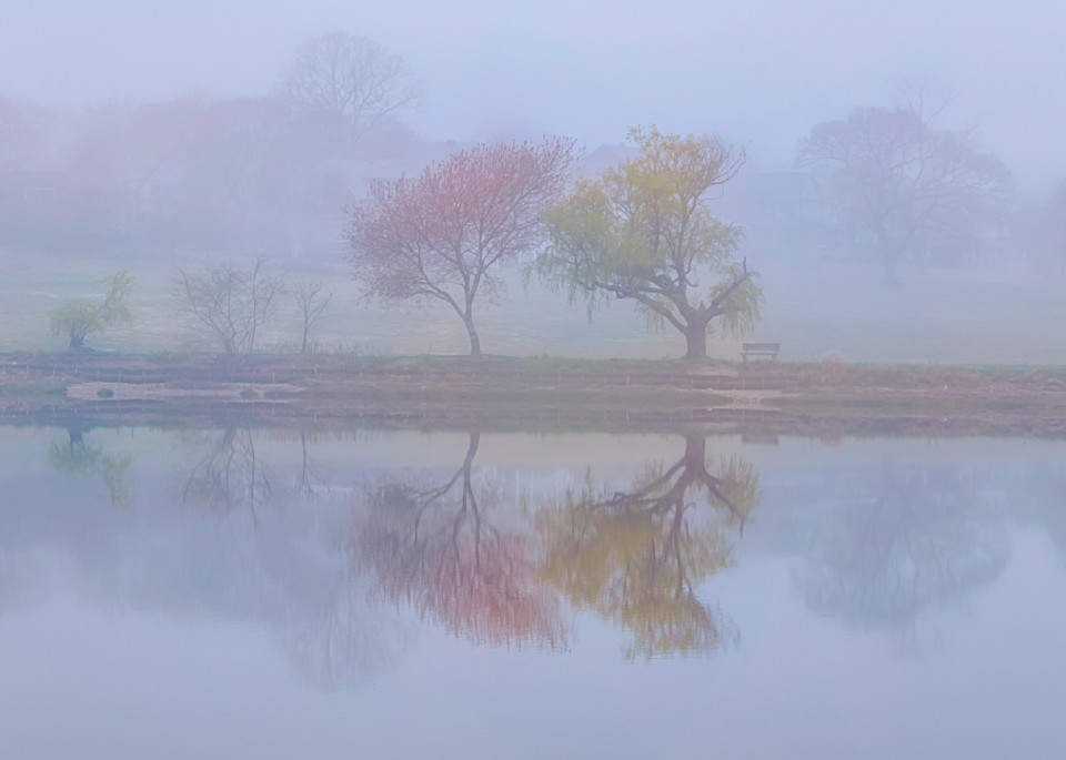 Sunset Lake Fog Silhouette Art | Michael Blanchard Inspirational Photography - Crossroads Gallery