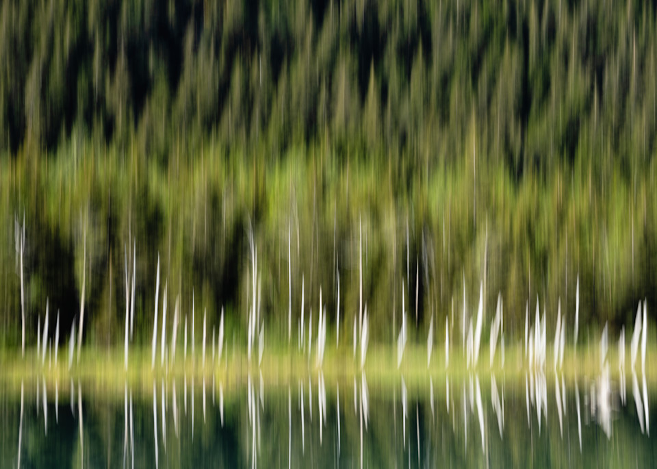 Motion blur of Explorer Pond in Alaska.