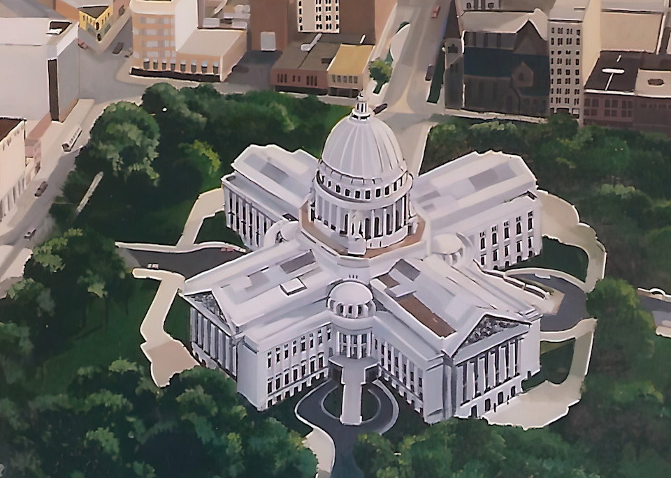 Aerial View: Wisconsin Capitol Art | The Beltway Bandits Art Emporium