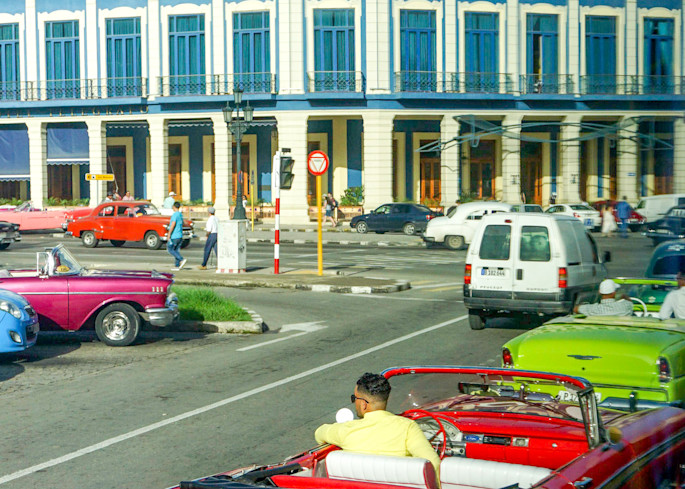 Old Town Havana Cruising In Classic Convertible. Photography Art | Judith Anderson Photography
