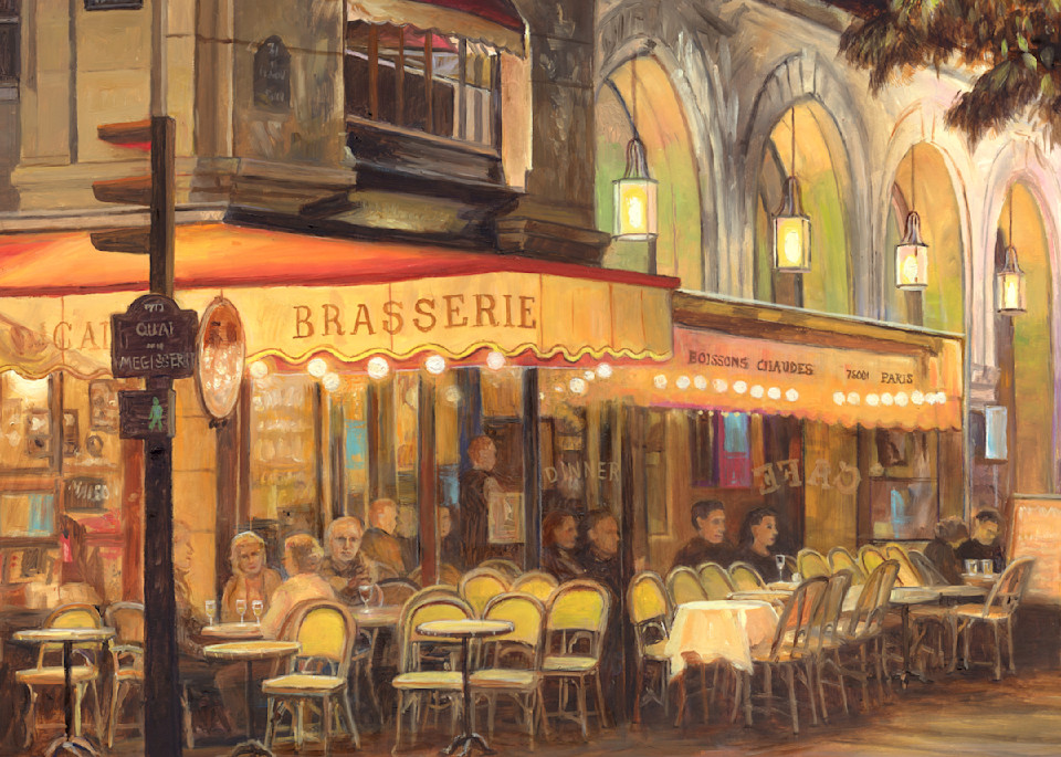 Brasserie Lights Art | Oilartist - Haeffele Fine Art