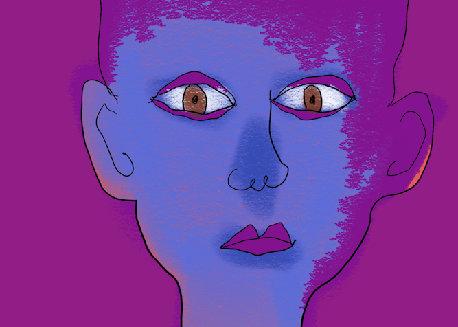 Purple Man Fear Art | Keith Torgan