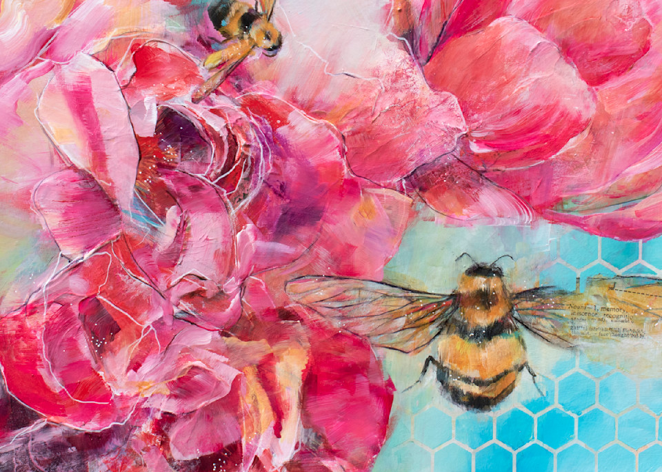 Bright and colorful bee art print