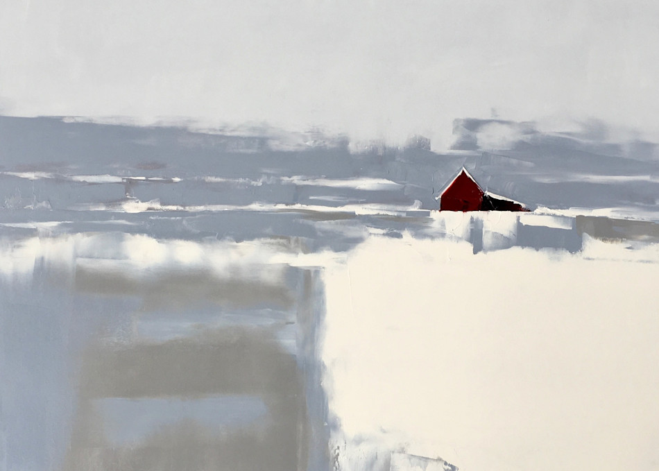 Red House With White Art | Sandra Pratt Art