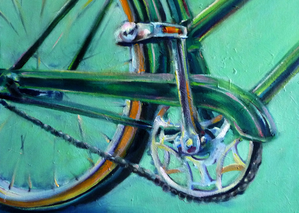 Bicycle Gears In Green Art | Meghan Taylor Art