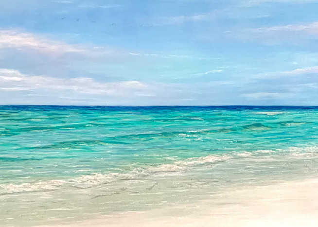 Original Acrylic A Day At The Beach Painting By Sunscapes Art Joseph Cantin