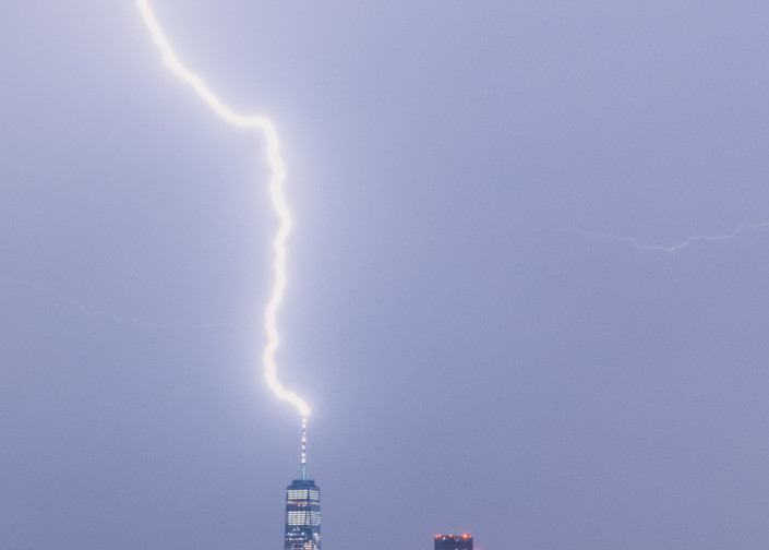 Lightning Touching The World Trade Center   Storm Photography Art | Images By Brandon