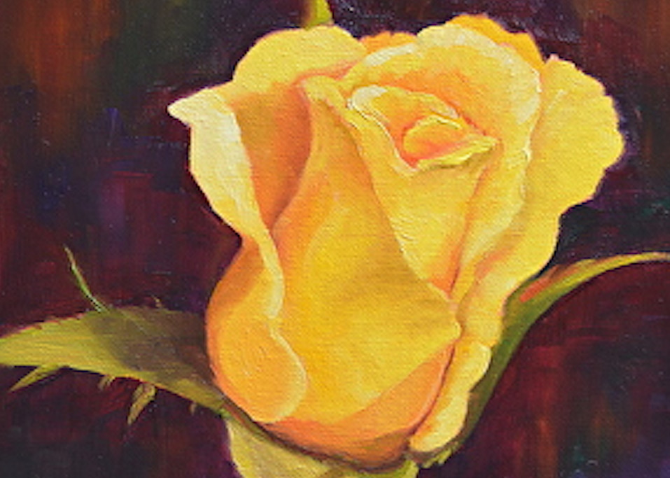 Yellow Rosebud Art | Becky Hicks Fine Art