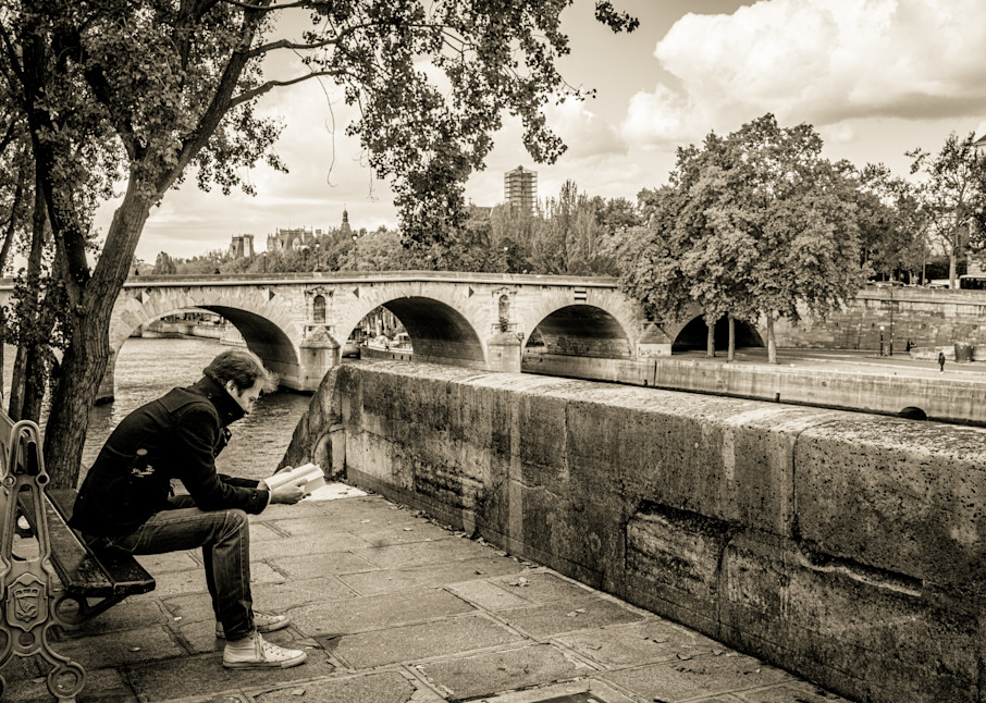 Reading By The Seine Photography Art | Patricia Claire Photography