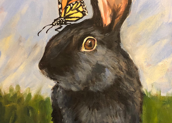 Bunny And Monarch Print Art | Teresa Gooldy Art