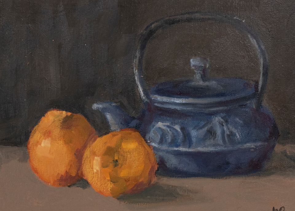 Teapot With Oranges Print Art | Teresa Gooldy Art