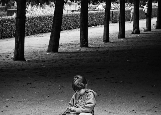 Boy at the Palais Royale - Paris, France