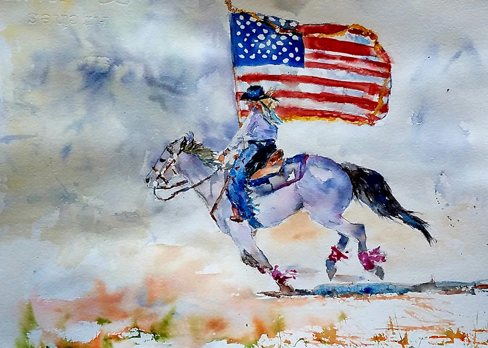 Rodeo Flag Gal Art | Terri Gordon Art