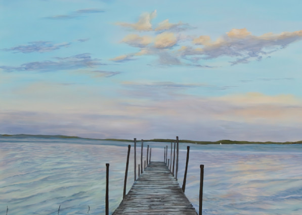 Dock of the Bay print of an original acrylic painting by Carol-Ann Salley