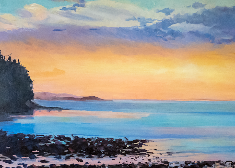 Wadsworth Cove Sunset Art | https://www.pajaritaflora.com/