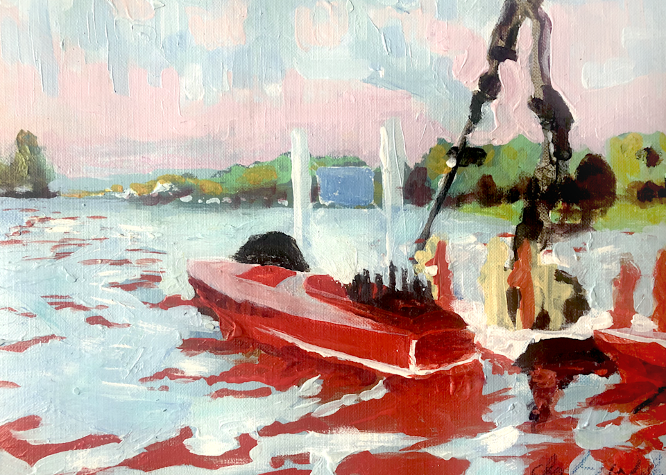 Pewaukee Boat Show Landscapes Acrylic 8x10 Art | christinewelman