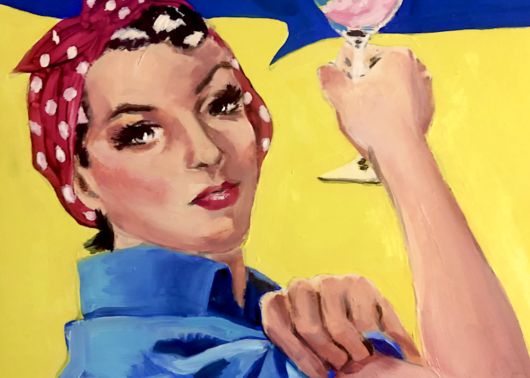 Rosé Rosie The Riveter Art | christinewelman