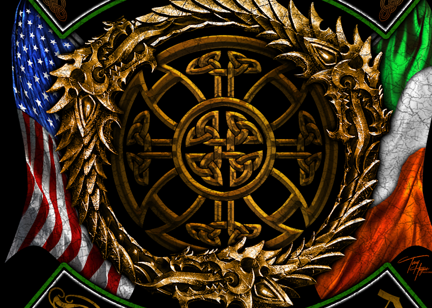 Irish Brotherhood Flags Design Art | T HOGUE DESIGNS, LLC