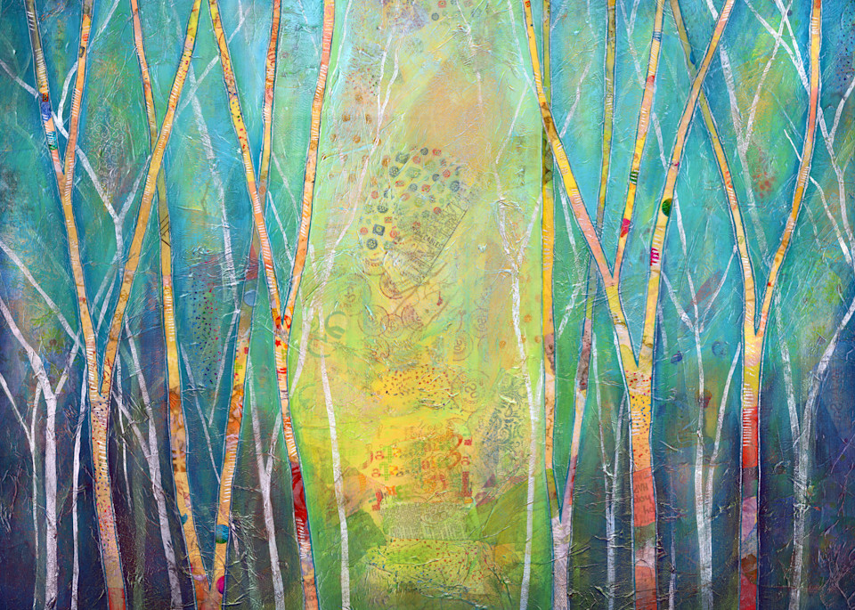 Mystic Forest -Jubilant forest in vibrant hues of citron and teal
