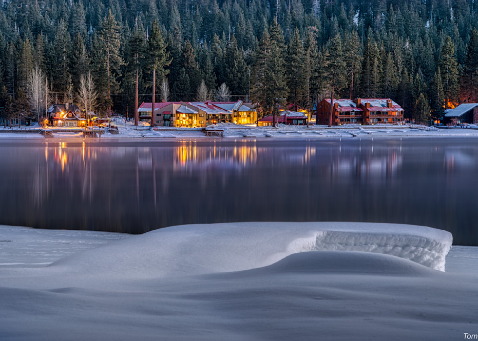 Photo donner lake after snowstorm