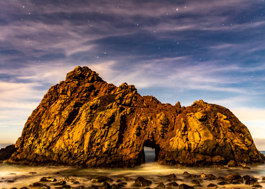 The Keyhole On A Moon Lite Night, Big Sur, California Photography Art | Tom Ingram Photography