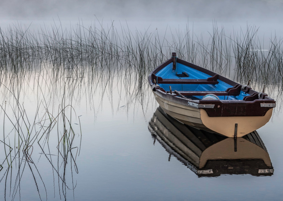 Misty morning boat
