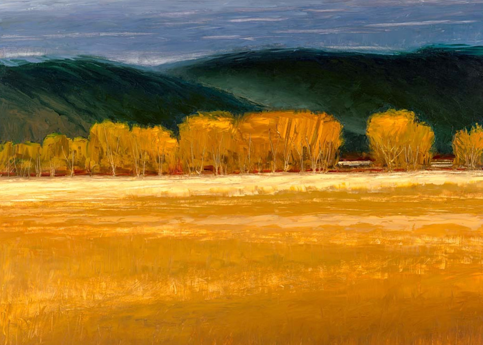 Pasture And Gold Trees At Taos Pueblo Art | Fine Art New Mexico