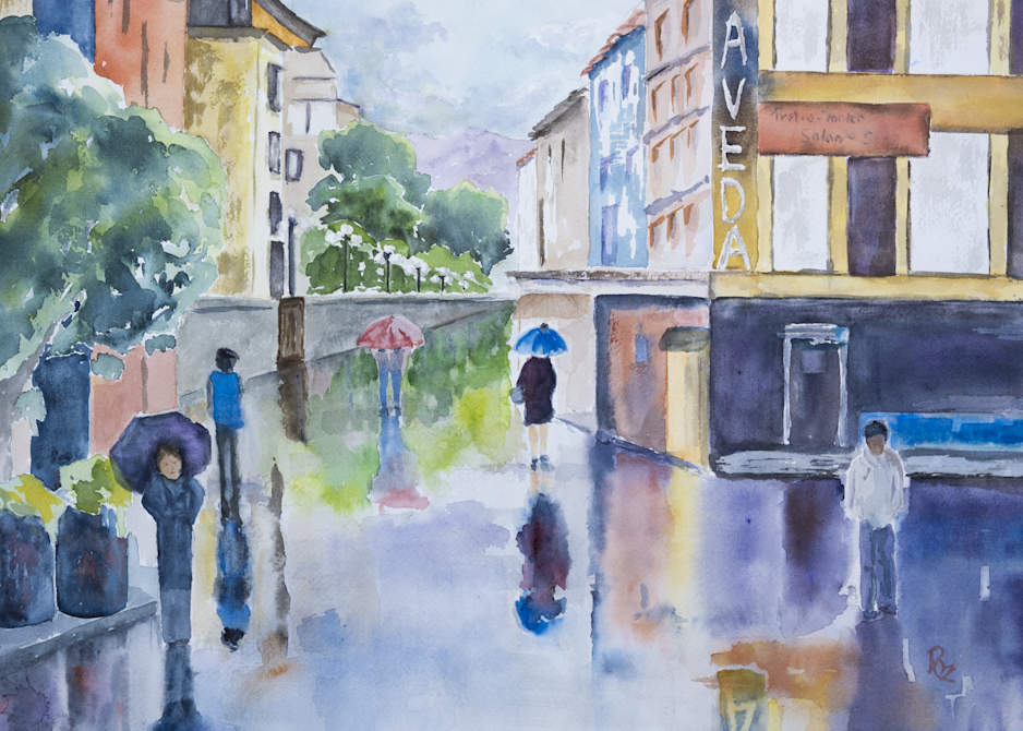 A Walk In The Rain  Art | Roz Oserin Fine Art
