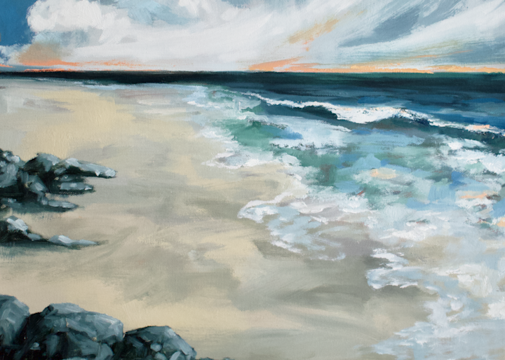 Art Print - Rocky Beach Landscape II- by contemporary Impressionist April Moffatt