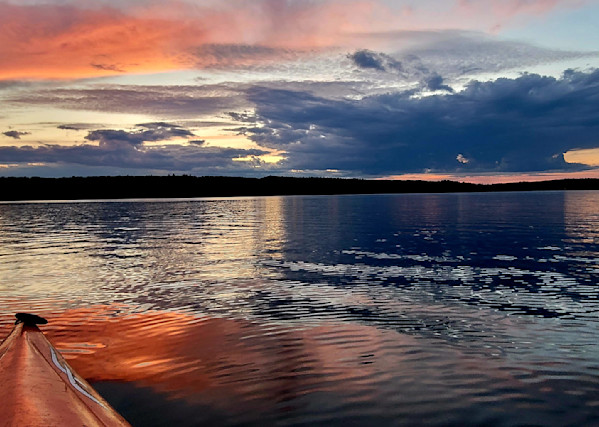 sunset photo on kayak