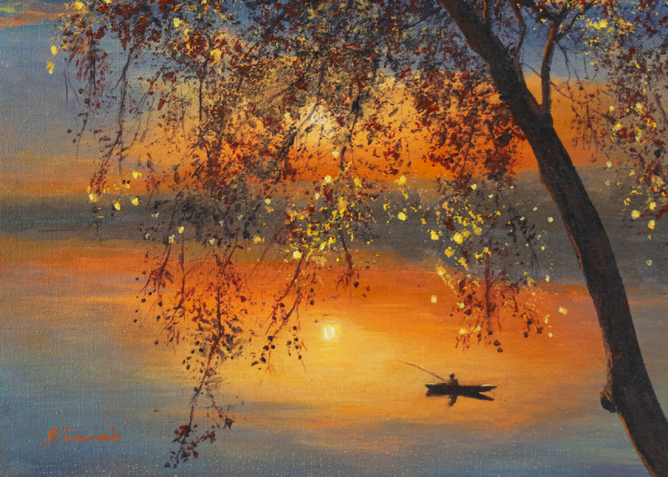 Sunset Fishing Art | Mariya Tumanova ART
