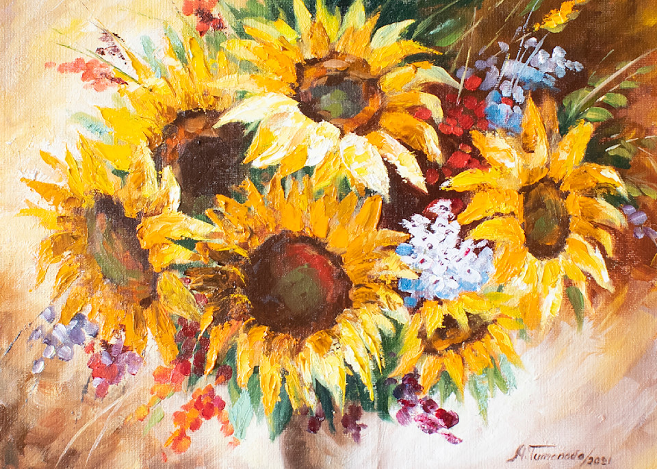 Sunflowers Bouquet Art | Mariya Tumanova ART