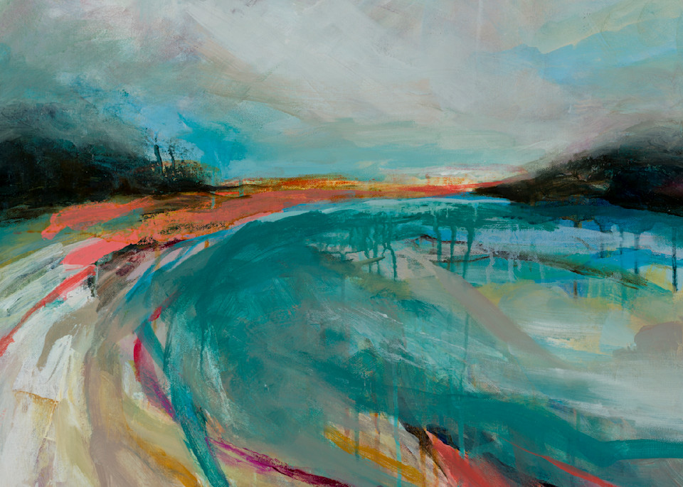 Beautiful Vibrant Abstract Coastal Painting