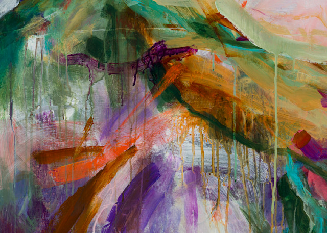 Vibrant Purple Expressive Mountain Painting