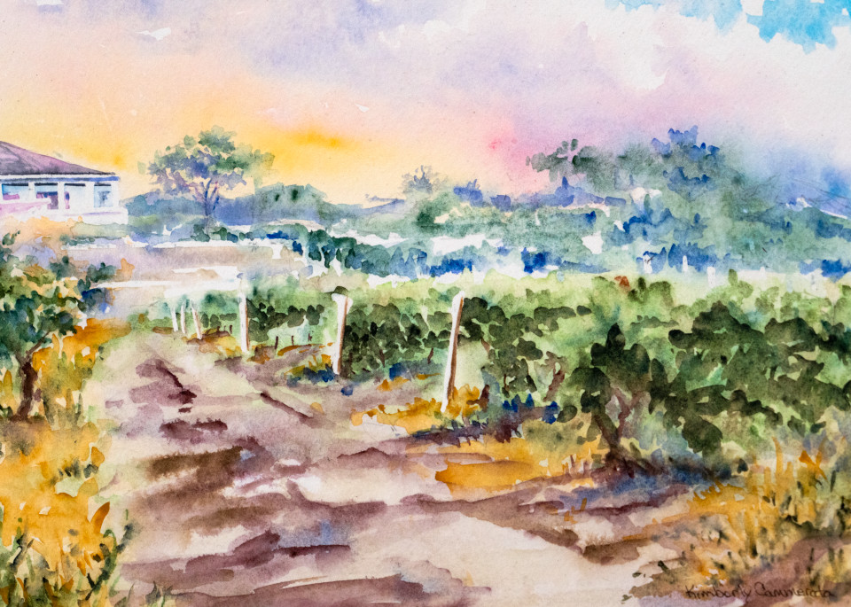 Settembre Tra I Vigneti Art | Kimberly Cammerata - Watercolors of the Sun: Paintings of Italy