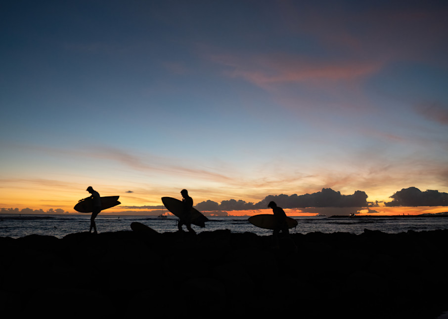 Surfers, Sunset
