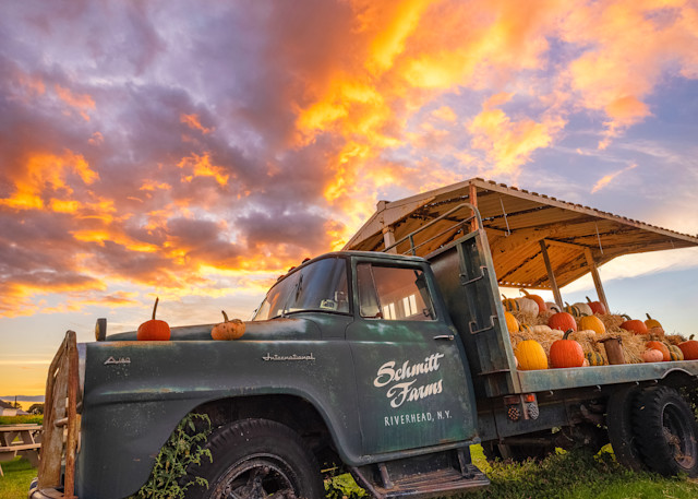 I always love to capture this truck with each season. The sky really lit up. What an experience. This is Fall on the North Fork of Long Island, NY. Taken at Schmitt's Farms in Riverhead,NY.