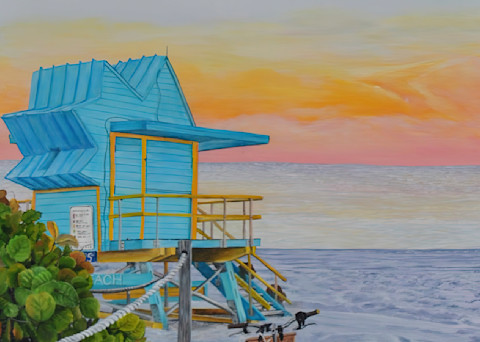Meet Me in Miami is a print of an original acrylic painting on canvas by Carol-Ann Salley