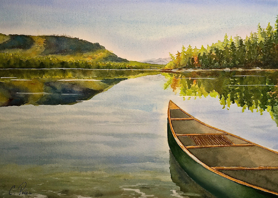 Canoe At Greens Basin  Art | Cate Poole Water Colors