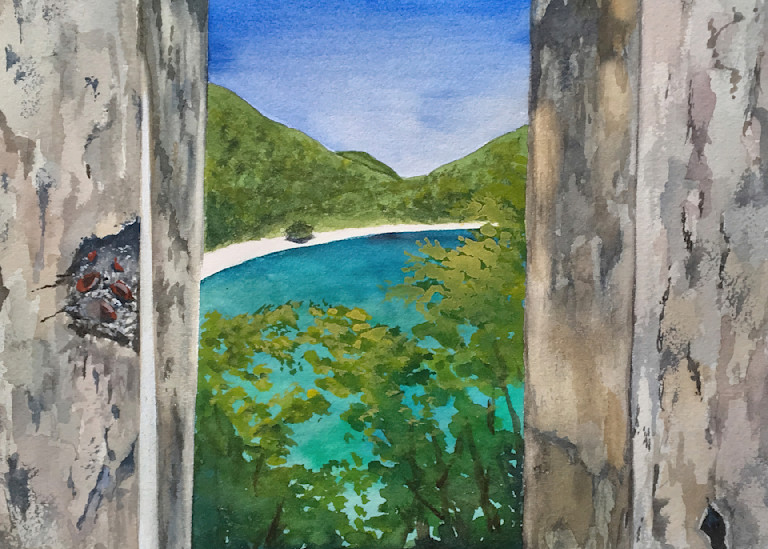 Sugar Mill View Lameshure Bay  Art | Cate Poole Water Colors