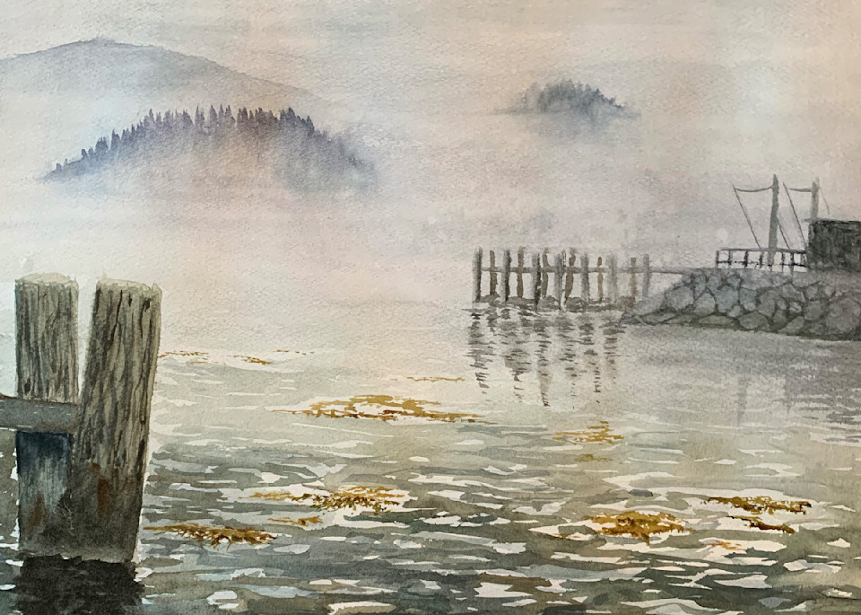 Stonington Fog Art | Cate Poole Water Colors