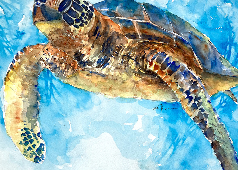 Sea Turtle 33 Printed Tote Bag | Claudia Hafner Watercolor
