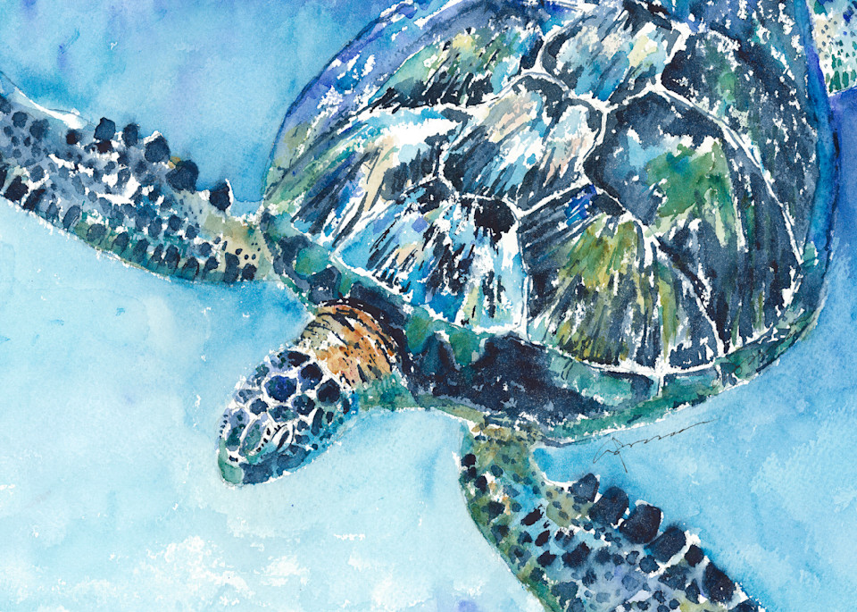 Sea Turtle 21 Printed Tote Bag | Claudia Hafner Watercolor