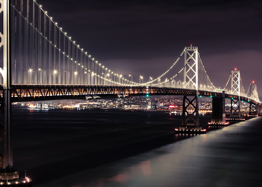 Oakland Bay Bridge San Francisco Night View No.2 Art | FOTO BAZAAR